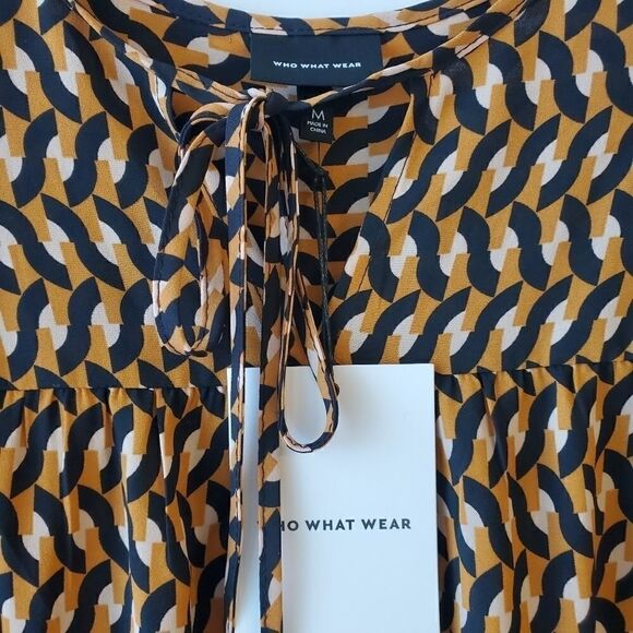 Women's Geometric Print Ruffle Tank Top M - Picture 6 of 6